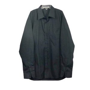 Rafael Black Button Down Dress Shirt Mens XL